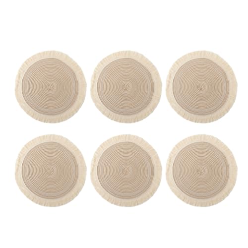 6pcs Runde Tassels Placemat Küchen Tischmatten Isolierte Placematen Antislip Esstisch Matten Waschbares Ort Matten von DZHCBNE