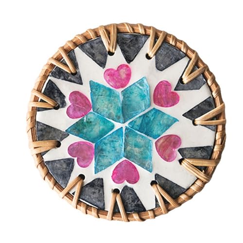 Coastal Inspirierte Rattan Untersetzer Farbenfrohe Muscheln Cup Matte Wärme Isolierkissen Handgewebt Coastal Inspirierte Rattan Untersetzer Farbenfrohe Muscheln Cup Matte Wärme Isolierkissen Handgewebt von DZHCBNE
