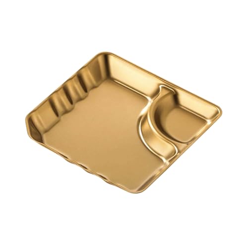 Creative Edelstahl Snacks Tablett Mit Zwei Fächern Für Einfache Lebensmitteltrennung Und Elegantes Finish Für Den Heimgebrauch von DZHCBNE