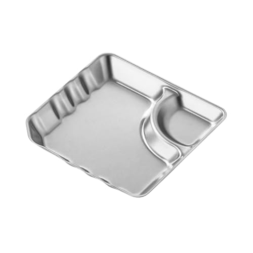Creative Edelstahl Snacks Tablett Mit Zwei Fächern Für Einfache Lebensmitteltrennung Und Elegantes Finish Für Den Heimgebrauch von DZHCBNE