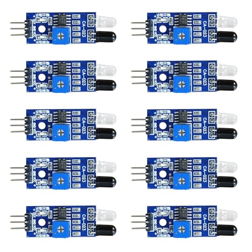 DZHCBNE 10pcs Intelligente Elektronik 3Pin IR Hindernisvermeidungssensoren Intelligenter Auto Roboter Reflektierende Photoelektrische Automatische Türsteuerung von DZHCBNE