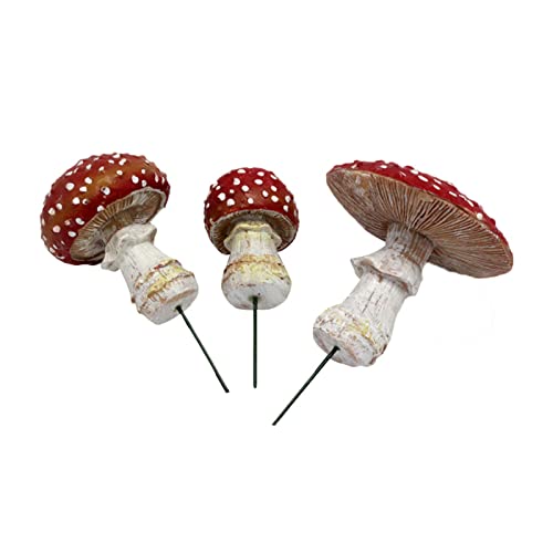 DZHCBNE 3pcs Luminöse Pilz Miniaturen Garten Stakes Fairy Garden Terrarium Insert Hofschilder Innen Freien Freien Dekorationen von DZHCBNE