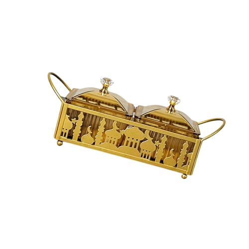 Eid Mubaraks Dessert Tablett Ramadans Golden Serving Dish Snacks Aufbewahrungsbox Metallplatte Für Die Festival Tischdekoration von DZHCBNE