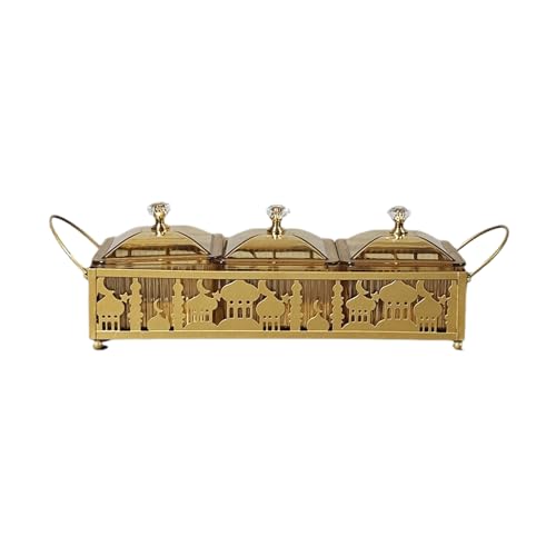 Eid Mubaraks Dessert Tablett Ramadans Golden Serving Dish Snacks Aufbewahrungsbox Metallplatte Für Die Festival Tischdekoration von DZHCBNE