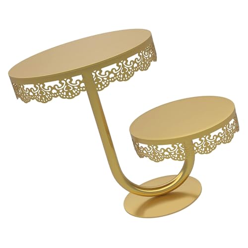Elegante Zwei Ebenen Geburtstagstorte Eisen Runde Dessert Display Tablett Metall Desserthalter Für Küche Oder Esszimmer von DZHCBNE