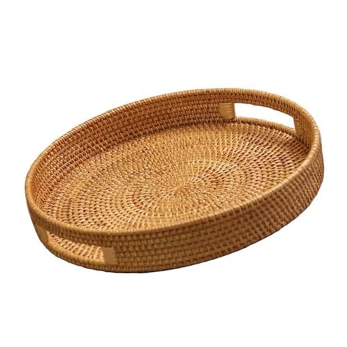Elegantes Runde Rattan Tablett Mit Tragbaren Accessoires Für Servieren Von Lebensmitteln Und Zur Verbesserung Der Ästhetischen Heimattäglich Elegantes Runde Rattan Tablett Mit Tragbaren Accessoires Für Servieren Von Lebensmitteln Und Zur Verbesserung Der Ästhetischen Heimattäglich von DZHCBNE