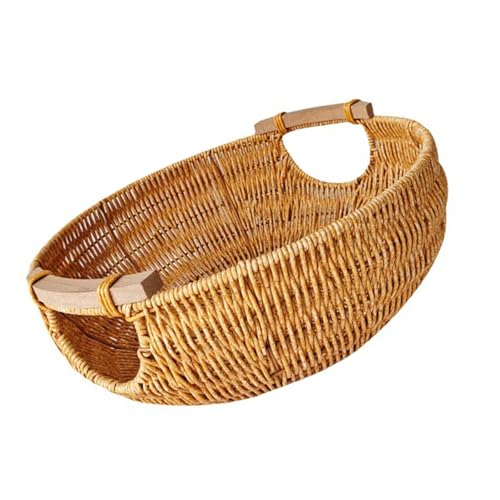 Geräumige Snacks Imitation Rattan Gewebter Korb Für Haushalt Und Büro Benötigen Mehrzweckbrot Servierschale von DZHCBNE