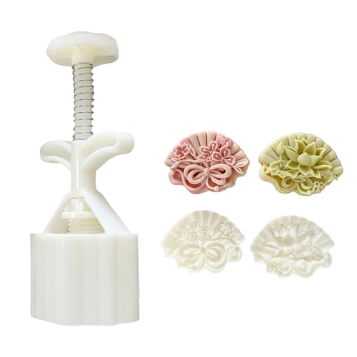 Handdruck Dessertformen Blumenlüfter Keksmarken Desserthersteller Midautumn Festival Machen Gebäckwerkzeug Machen von DZHCBNE