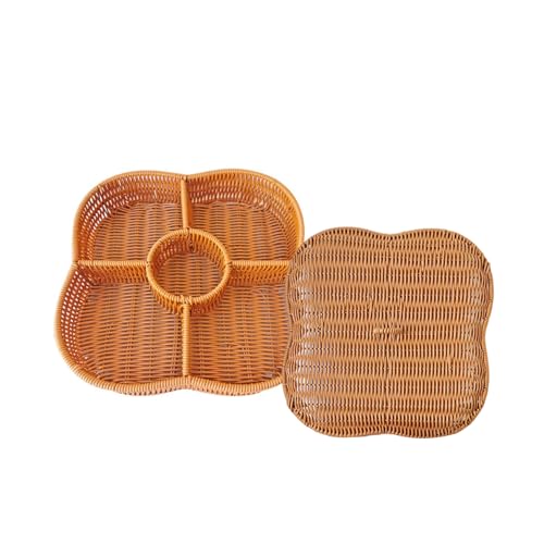 Handgefertigter Rattan Korb Der Ein Einzigartiger Rattan Korb Mit 5 Abschnitten Zum Organisieren Und Dekorieren Ihres Raumes Serviert von DZHCBNE