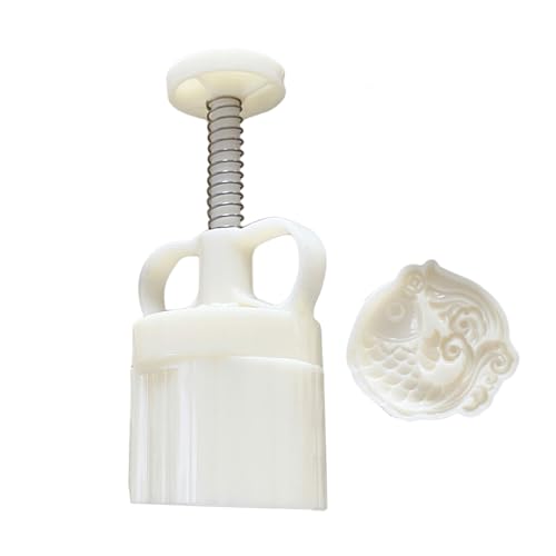 Midautumn Festival Desserthersteller 3D Fischmuster Dessert Formen Cookie Stempel Hand Press Cookie Dessertschneider von DZHCBNE