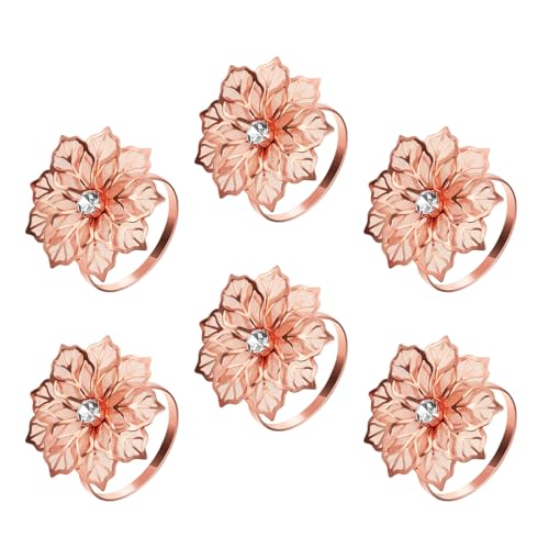Packung Mit 6 Zarten Blumen Serviettenringen Accessoire Für Festivalanlass Und Tägliche Esstischdekoration von DZHCBNE