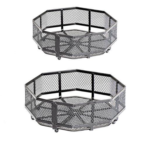 Set Von 2 Desktop Obst Organisatoren Korb Kohlenstoffstahl Gemüsekörbe Snacks Für Küchen Und Esstische von DZHCBNE