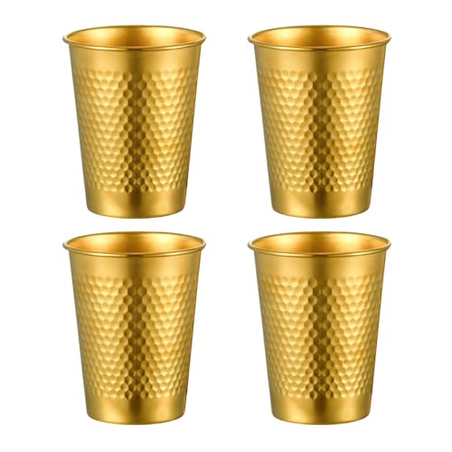 Set Von 4 Stapelbaren Edelstahl Bierbecher Kaffeeger Kaltwassergläser Gehämmert Texturgetränkswaren Für Milch Set Von 4 Stapelbaren Edelstahl Bierbecher Kaffeeger Kaltwassergläser Gehämmert Texturgetränkswaren Für Milch von DZHCBNE