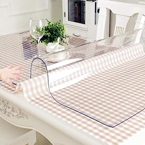 1mm Dickes PVC-Tischdecke,Transparent Tischfolie für das Esszimmer,Tischmatte für Tisch,Kratzfest,52 Größen,rechteckige rutschfeste tischschutzfolie,W×L-40×60cm/16 * 24in von DZHTUF