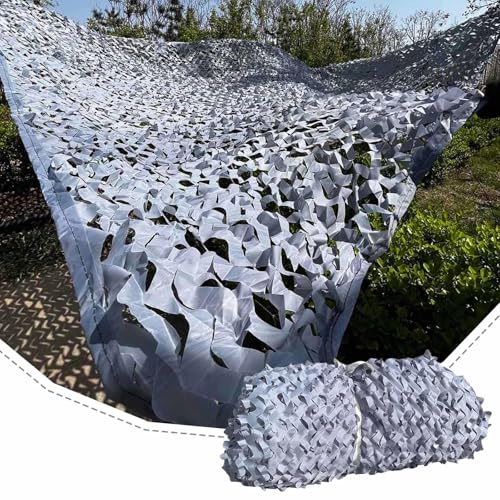 DZHTUF Outdoor Camouflage Netz, 3x3m Graues Schattennetz, Leichtes Camping Tarnnetz, Militärisch Verstärktes Tarnnetz, Thematische Partydekorations Netz,Grey-2x3m/6.6x9.8ft von DZHTUF