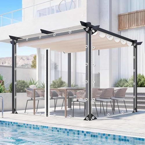DZHTUF Pergola Plane Seitenteile, 0.3mm Transparente wasserdichte Planenvorhänge, Durchsichtige PVC Outdoor Plane Mit Reißverschluss Und Ösen, Wetterfeste Regenvorhänge,1Zipper-1.6x2.1m DZHTUF Pergola Plane Seitenteile, 0.3mm Transparente wasserdichte Planenvorhänge, Durchsichtige PVC Outdoor Plane Mit Reißverschluss Und Ösen, Wetterfeste Regenvorhänge,1Zipper-1.6x2.1m von DZHTUF