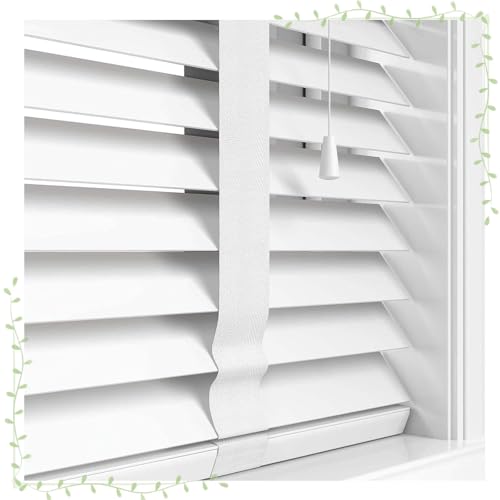 DZHTUF Natürliche Holzjalousien,60cm 65cm 75cm 90cm 105cm 120cm 130cm,Massivholz-Gardinen weiß,horizontale Fensterrollo,Sichtschutz Holz jalousien Fenster innen,W×H-110x160cm/43x63in von DZHTUF