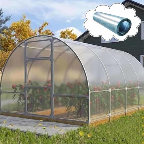 Transparente Polycarbonat-Dachplatten, 0.6mx1m, Stoßfestes PC-Platte, Glasfaserplatte, UV-Beständige Gewächshaus Vordächer Wintergarten Tageslichtplatten, Mit Schrauben von DZHTUF