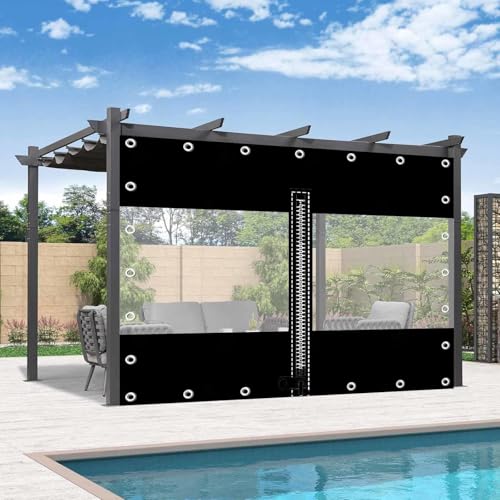 Wasserdichte Transparente Planenvorhänge,Outdoor Klare PVC Plane Seitenteile,Mit Reissverschluss,Kunststoff-Regenvorhang Für Pergolen,Terrassen,Veranden Und Pavillons,Mit Ösen,1ZipperBlack-2.5x2.5m Wasserdichte Transparente Planenvorhänge,Outdoor Klare PVC Plane Seitenteile,Mit Reissverschluss,Kunststoff-Regenvorhang Für Pergolen,Terrassen,Veranden Und Pavillons,Mit Ösen,1ZipperBlack-2.5x2.5m von DZHTUF