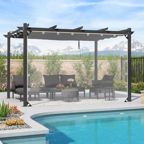 Wasserdichte Transparente Planenvorhänge Mit Reißverschlusstür,Durchsichtige Plane Seitenteile Für Pergola Veranda Pavillon Terrasse,Outdoor PVC Kunststoff Plane Abdeckung Mit Ösen,0Zipper-1.7x2.3m von DZHTUF