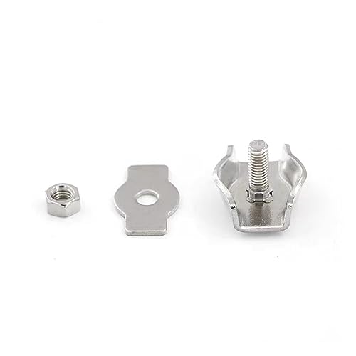 DZNDM0EVT Wire Rope Clamp 1/2/5 Stück M2 M5 M6 M8 M10 304 Edelstahl-Drahtseilklemmen Einzel-/Doppelgriffe Kabelklemmen Stahldrähte Befestigung Doppelclip 5 Stück(M2) von DZNDM0EVT