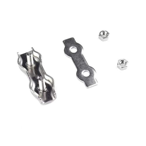 DZNDM0EVT Wire Rope Clamp 1/2/5 Stück M2 M5 M6 M8 M10 304 Edelstahl-Drahtseilklemmen Einzel-/Doppelgriffe Kabelklemmen Stahldrähte Befestigung Doppelclip 5 Stück(M3) von DZNDM0EVT