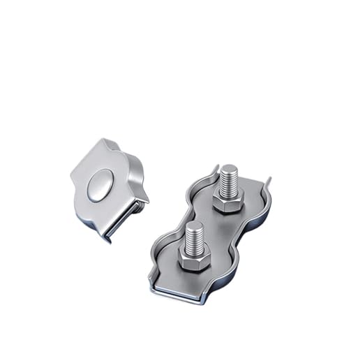 DZNDM0EVT Wire Rope Clamp 1-4 STÜCKE M2-M10 Einzel-/Doppelgriffe Kabelklemme 304 Edelstahl Drahtseilklemme Seil Einfacher Verschluss Einzelklemme 1 Stück(M5 Double) von DZNDM0EVT