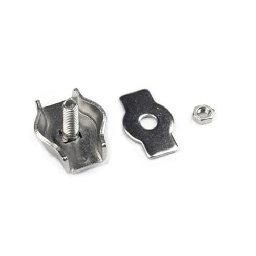 DZNDM0EVT Wire Rope Clamp 1–5 Stück M2–M10 304 Edelstahl-Drahtseil, Einzel-/Doppelclip, Spannfutter, Kabelklemme, Seil, einfacher Griff, 2 Stück(Simplex M2) von DZNDM0EVT