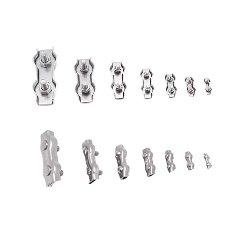 Wire Rope Clamp 5 stücke 304 Edelstahl Drahtseile Einzel Doppel M2-M10 Bolzen Clip Drahtseil Kabel Klemme Seil Grip Kauschen Stahl Kabel Collet(M2) von DZNDM0EVT