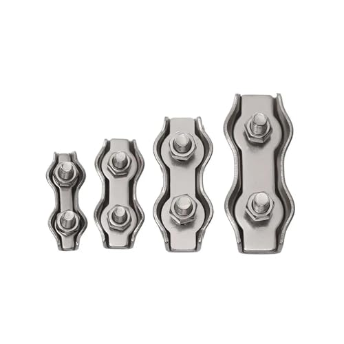 Wire Rope Clamp 5Pcs M2-M5 Edelstahl Bolzen Clip Draht Seil Kabel Klemme Seil Grip(Duplex M5) von DZNDM0EVT