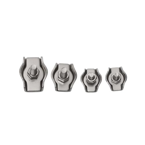 Wire Rope Clamp 5Pcs M2-M5 Edelstahl Bolzen Clip Draht Seil Kabel Klemme Seil Grip(Simplex M2) von DZNDM0EVT