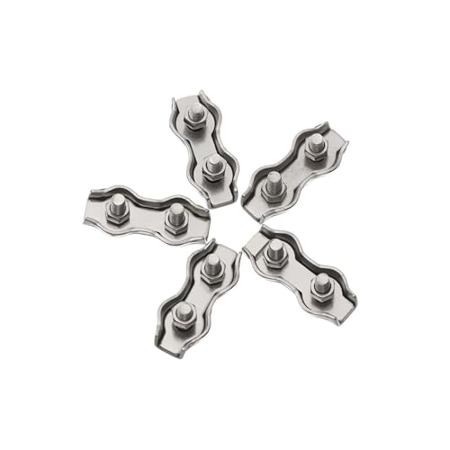 Wire Rope Clamp 5Pcs M2-M5 Edelstahl Simplex Bolzen Clip Draht Seil Kabel Klemme Seil Einfache Grip(Duplex M2) von DZNDM0EVT