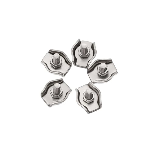 Wire Rope Clamp 5Pcs M2-M5 Edelstahl Simplex Bolzen Clip Draht Seil Kabel Klemme Seil Einfache Grip(Simplex M2) von DZNDM0EVT