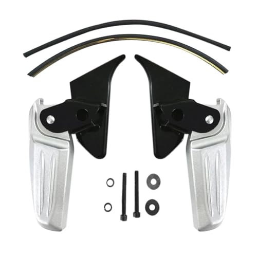 DZNEFYUP Motorrad-Fußrasten Für Piaggio Für Vespa Für Spring Für Primavera LX LXV 150 125 Motorrad-Klapppedale Motorrad-modifizierte Fußpedale Fußrasten(Schwarzes Silber) von DZNEFYUP