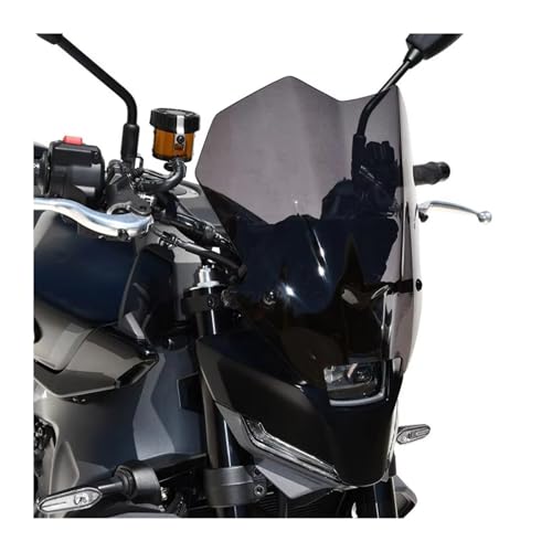 Windabweiser Für MT-09 MT 09 2024- Motorrad Frontscheibe Windschutzscheibe Deflektor(Transparently black) von DZNEFYUP
