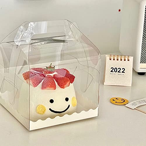 10 Stück transparente Kuchenschachteln, quadratische Kunststoff-Backboxen, Cupcake-Behälter, Präsentationsbox für Süßigkeiten, Schokolade, Dessert… von DZOZO