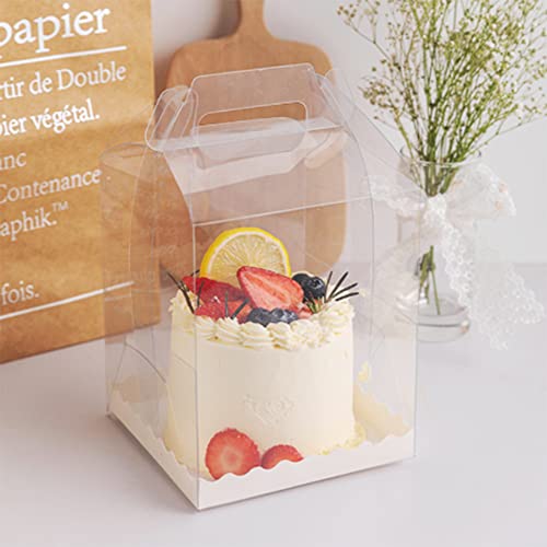 DZOZO 10 Stück transparente Kuchenschachteln, quadratische Kunststoff-Backboxen, Cupcake-Behälter, Präsentationsbox für Süßigkeiten, Schokolade, Dessert… von DZOZO