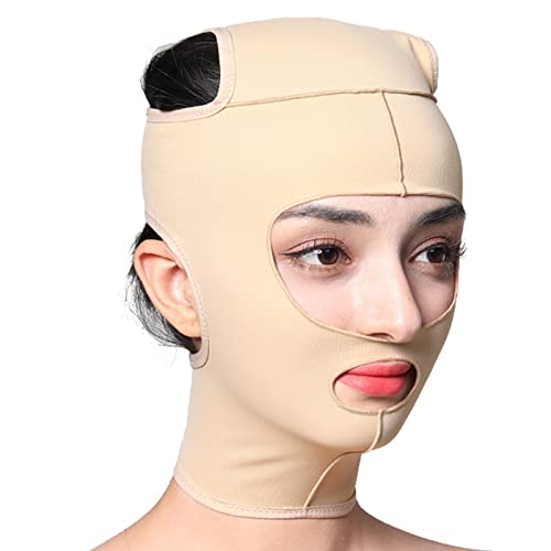 DZQUY Kinnriemen Bandage Post Operation Face Fettabsaugung Kompressionswickel Für Frauen Gesichtsformung Wangenstraffung Halsabdeckung Verwendung Nach Der Operation,Flesh,M von DZQUY
