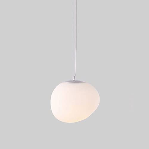 DZQWLL Moderne Kreativität Glas Pendelleuchte Cobble Form Hängeleuchten Cremeweiß Lampenschirm Deckenleuchte Für Kücheninsel Café 1 Licht Kronleuchter von DZQWLL