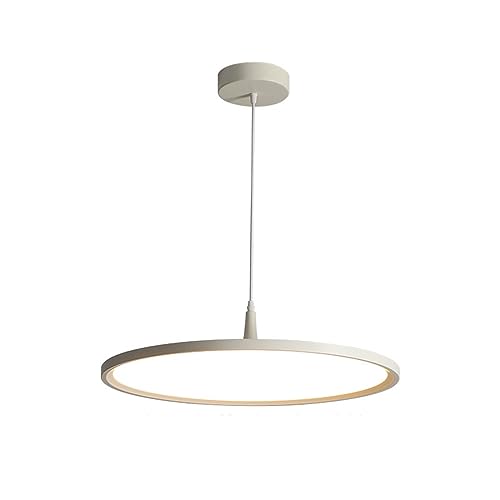 DZQWLL Moderne LED-Pendelleuchte, 11,8-Zoll-Disc-Deckenleuchte-Kronleuchter, 48-W-LED-Hängeleuchte mit Acrylform, 3000K/4000K/6000K dimmbar, weiß/schwarzer Kronleuchter für Büro-Besprechungsräume von DZQWLL