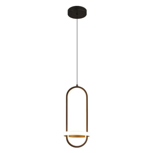 DZQWLL Moderne LED-Pendelleuchten, Schwarze kreative Ring-Deckenleuchte, 3000K/4000K/6000K dimmbare Kücheninsel-Pendelleuchte, Hängelampen für den Nachttisch von DZQWLL