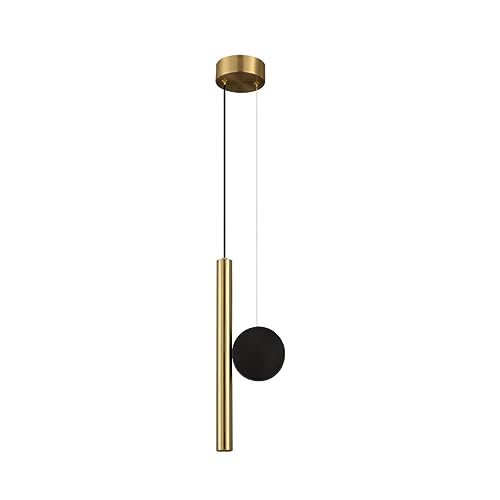 Moderne Pendelleuchten, Mini-Pendelleuchte mit gebürstetem Messing-Finish, 3 W LED-Deckenleuchte, Nachttischlampe, höhenverstellbare Hängelampen, Kronleuchter für Schlafzimmer, Tisch, Bar von DZQWLL