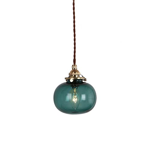 DZQWLL Moderne einfache Pendelleuchte Glasschirm Hängelampe Leuchten Beleuchtung mit Galvanik Eisen Tropfen Deckenleuchte für Vintage Loft Single Kronleuchter höhenverstellbar von DZQWLL