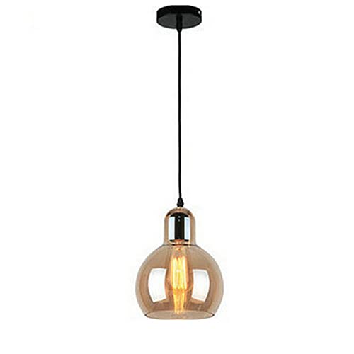 DZQWLL Moderne einfache Pendelleuchte Glasschirm Hängelampe Leuchten Beleuchtung mit Lichtdurchlässigkeit Deckenleuchte für Vintage Loft Single Kronleuchter höhenverstellbar DZQWLL Moderne einfache Pendelleuchte Glasschirm Hängelampe Leuchten Beleuchtung mit Lichtdurchlässigkeit Deckenleuchte für Vintage Loft Single Kronleuchter höhenverstellbar von DZQWLL