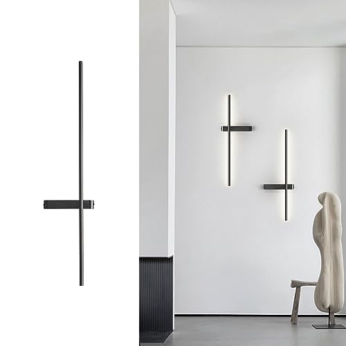 DZQWLL Schwarze Wandleuchten, dimmbare Moderne LED-Wandleuchten im 2er-Set, 24 W dimmbare Badezimmer-Waschtischleuchte, Wandleuchten für den Innenbereich, Vintage-Wandleuchte von DZQWLL