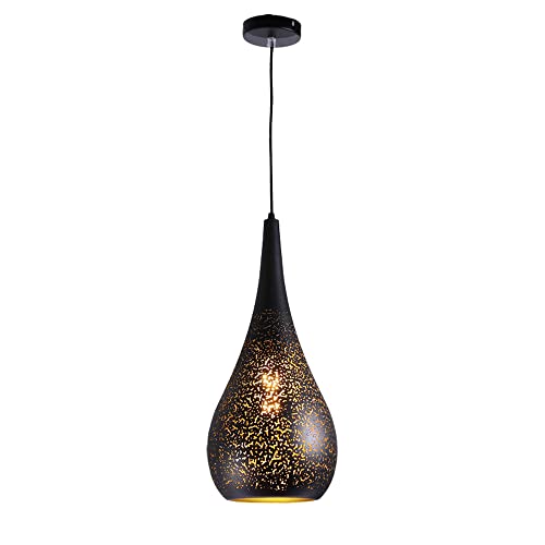 DZQWLL Vintage Schmiedeeisen Kronleuchter Single Head Coffee Shop Deckenlampe Kürbisförmige Riss Hängelampe Nachttischleuchten Arbeitszimmer Restaurant Korridor Pendelleuchten von DZQWLL