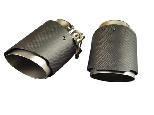 DZSCHUNLUSM Auspuffblenden 1 Stück Matte Carbon Auspuffspitzen Sandgestrahlter Edelstahl Für Autos Tuning Schalldämpferdüsen Auspuffrohre Auspuffendrohr(IN 70 Out 114mm) von DZSCHUNLUSM