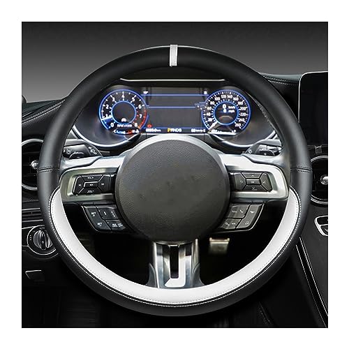 DZSCHUNLUSM Lenkrad Abdeckung Für Ford Für Mustang 2015-2019 Für Mustang GT 2015-2019 rutschfeste Auto-Lenkradabdeckung Lenkradhüllen(Weiss) von DZSCHUNLUSM