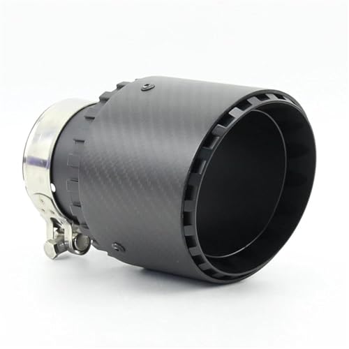 DZSDKHLFJ Auspuffrohr 1 Stück Mattschwarze Dreischichtige Endrohrblende Aus Carbon 304 Edelstahl Auto-Tuning Schalldämpferdüsen Rohre Auspuffblende(IN 57 Out 101 MM) von DZSDKHLFJ