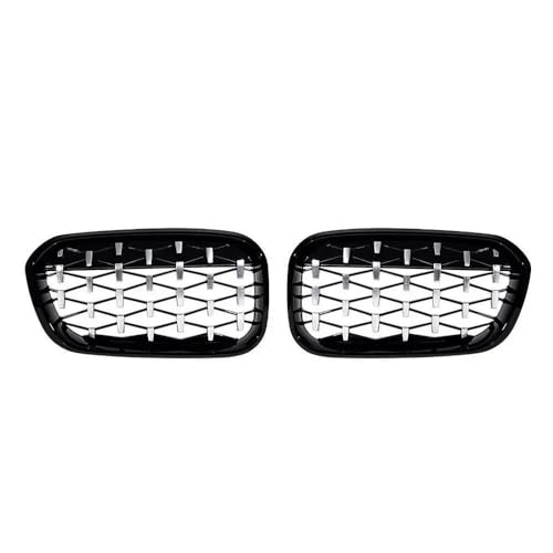 DZSDKHLFJ Kühlergrill Grill 1 Paar Für 1er F20 F21 2012–2019 Frontgrills Schwarz Glänzend Nierengrill Ersatz Racing Frontstoßstangengitter(Diamonds-Chrome Black) von DZSDKHLFJ